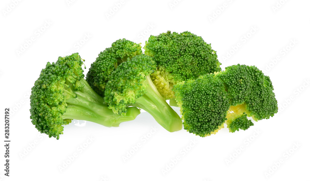 boiled broccoli vegetables isolated on white background boiled broccoli vegetables isolated on white background