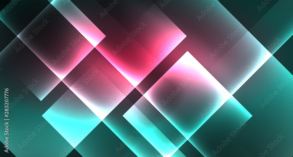 Neon geometric abstract background in hipster style on light background. Space retro design. Color geometric pattern. Square shape abstract background. Neon geometric abstract background in hipster style on light background. Space retro design. Color geometric pattern. Square shape abstract background.