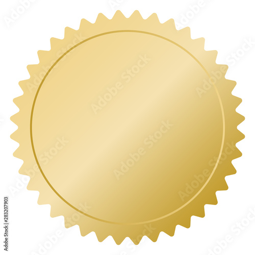 Premium quality golden label over white background. Gold sign shiny badge. Best choice, price limited edition, dor sale sticker. Vector illustration logo.