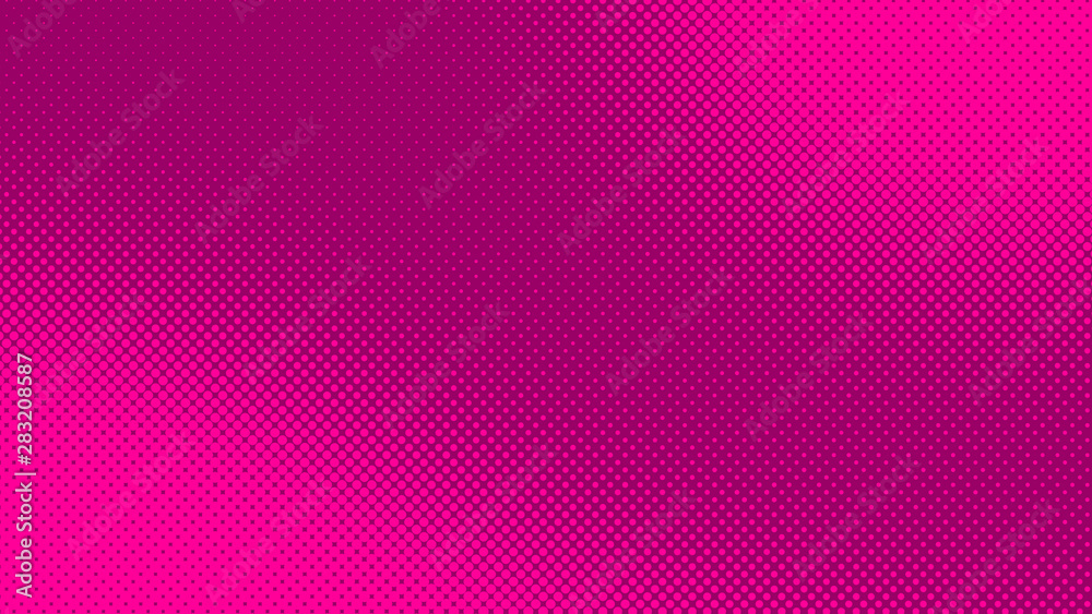 Magenta retro comic pop art background with halftone dots design, vector illustration template Magenta retro comic pop art background with halftone dots design, vector illustration template