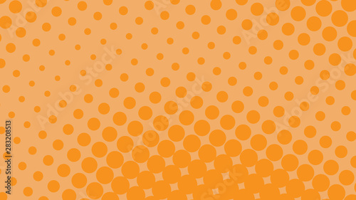 Light orange and yellow  retro pop art background with halftone dots design