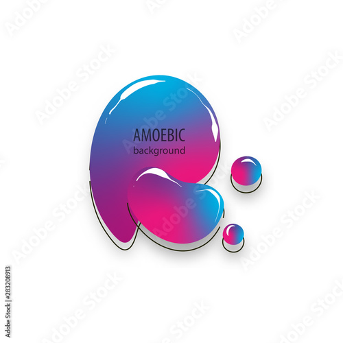 Motion amoeba fluid abstract background paper cut