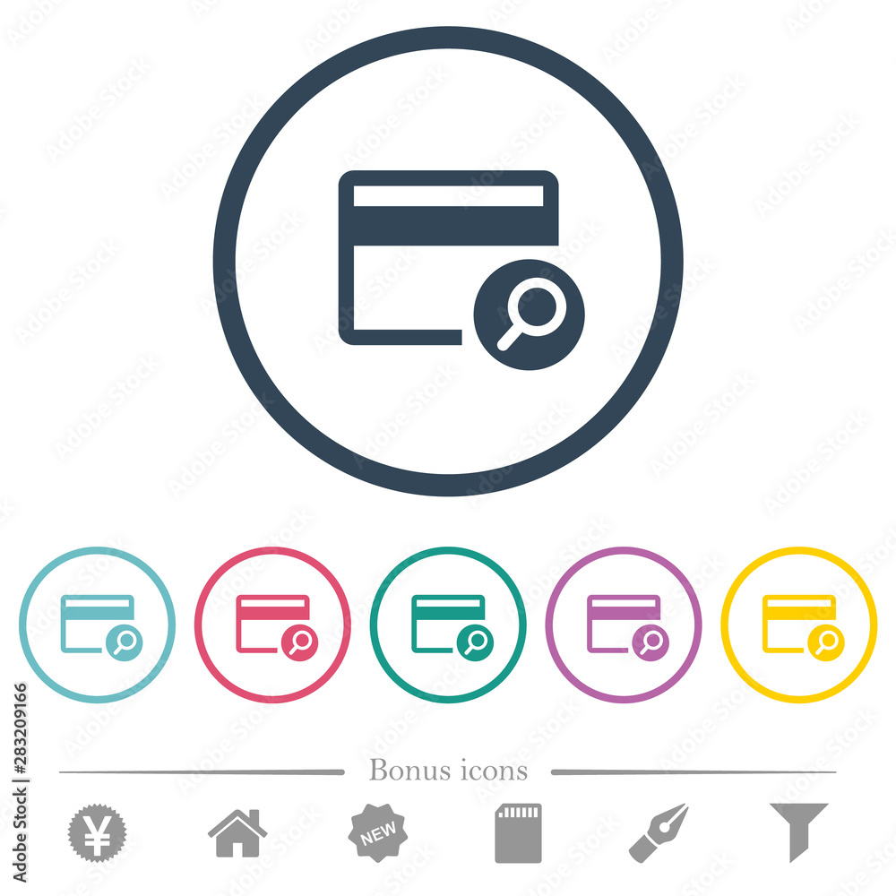 Find credit card flat color icons in round outlines Find credit card flat color icons in round outlines