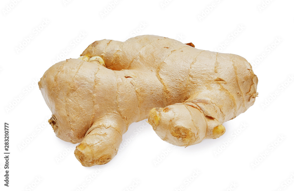 Ginger root isolated on white background.