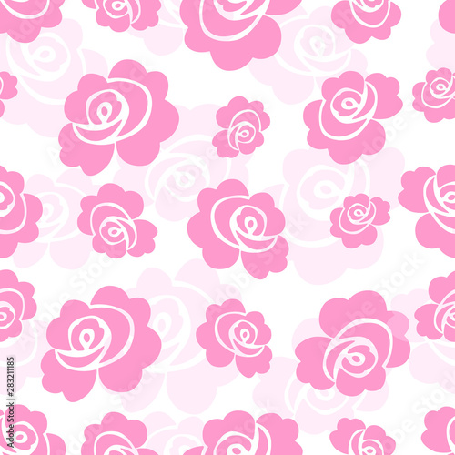 Seamless pattern with bright roses