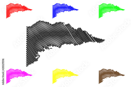 Delta County, Texas (Counties in Texas, United States of America,USA, U.S., US) map vector illustration, scribble sketch Delta map