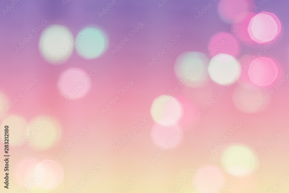 Colorful abstract bokeh lights  background.Soft and blurred pastel color bokeh.