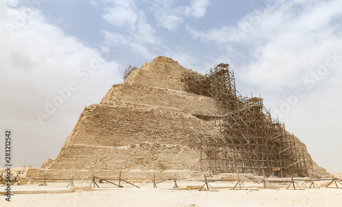 Step Pyramid in Saqqara Necropolis  Cairo  Egypt