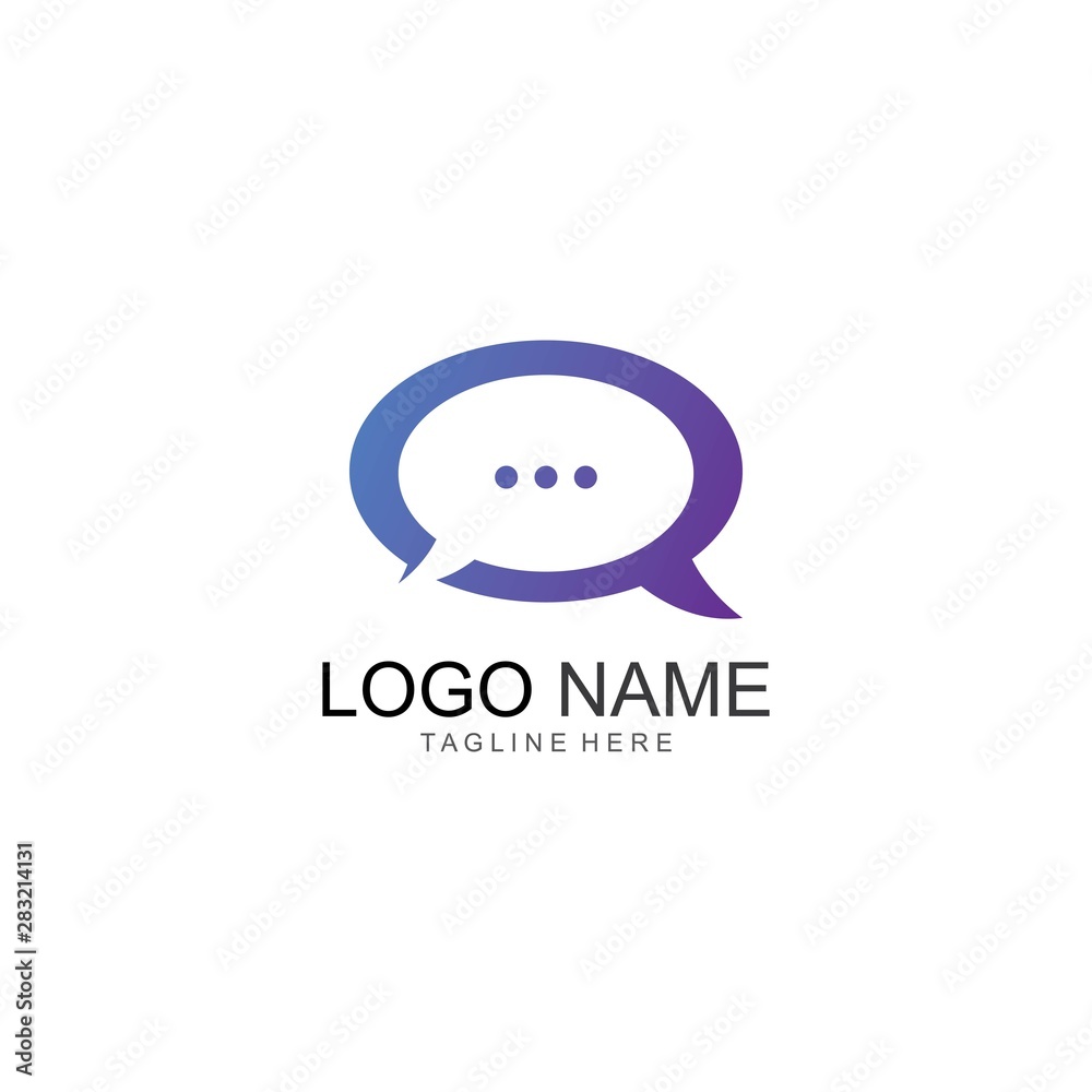 Speech bubble icon Logo template vector illustration