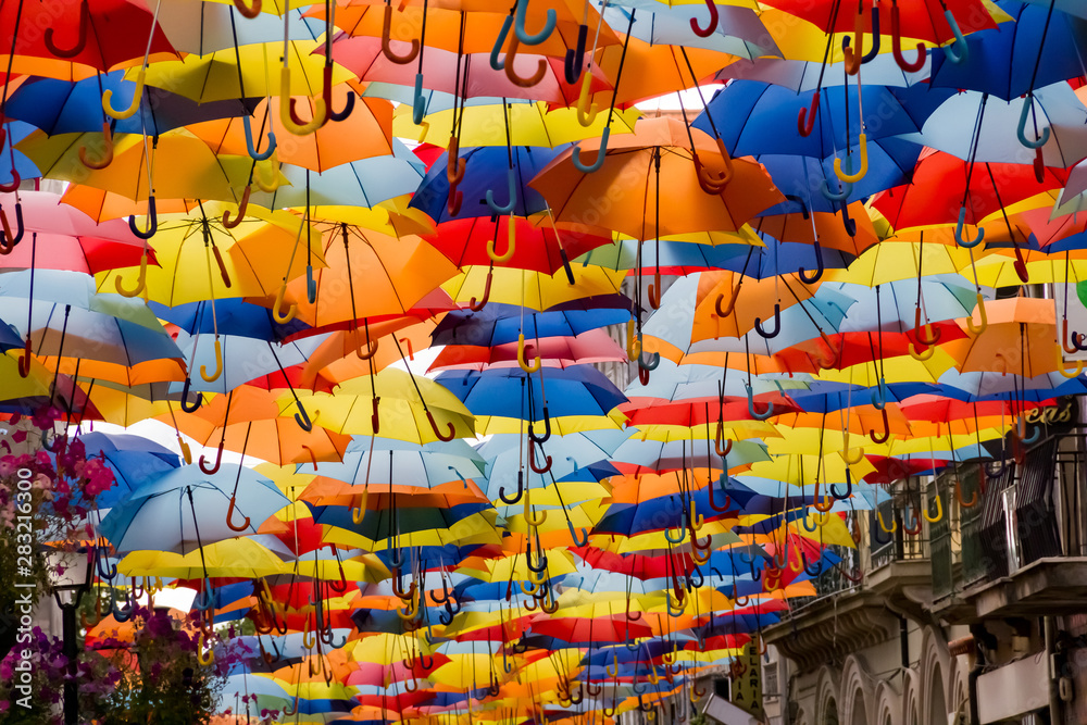 Colorful Umbrellas in the sky