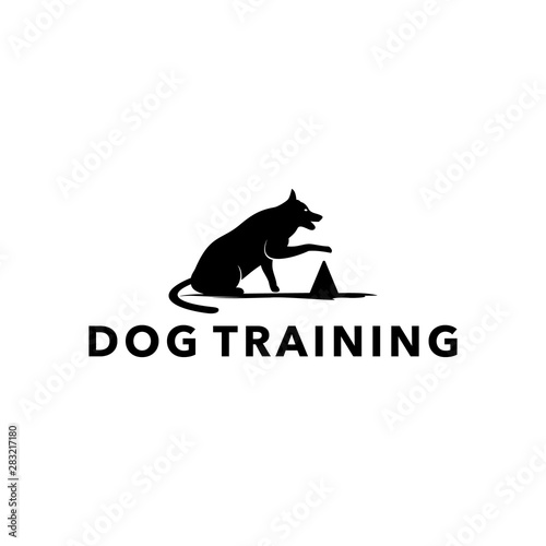 literal dog training animal pet concept logo vector