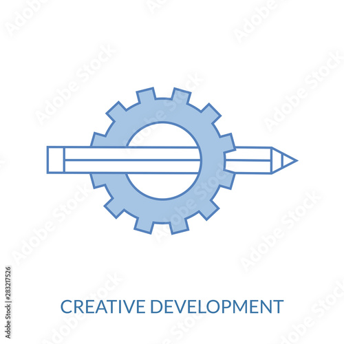 Creative process, flat design thin line banner, usage for e-mail newsletters, web banners, headers, blog posts, print and more