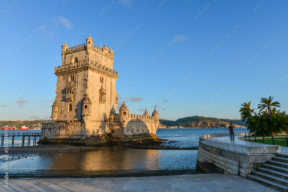 View at the Belem tower or Torre de Belem View at the Belem tower or Torre de Belem