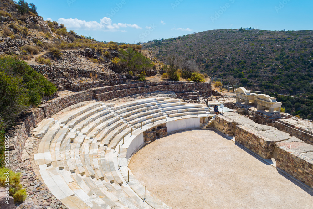 Ancient Roman theater constructed around 3rd BC in Milos island, Greece