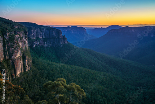 blue hour at govetts leap lookout, blue mountains, australia 14