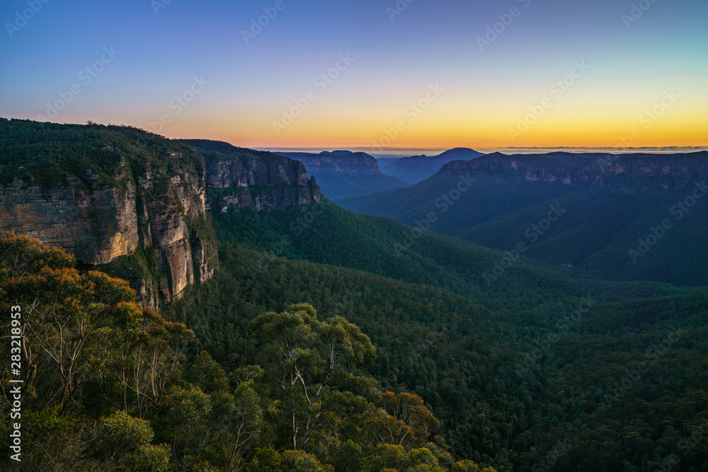 blue hour at govetts leap lookout, blue mountains, australia 37