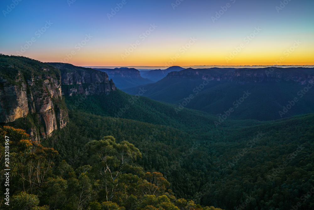 blue hour at govetts leap lookout, blue mountains, australia 29