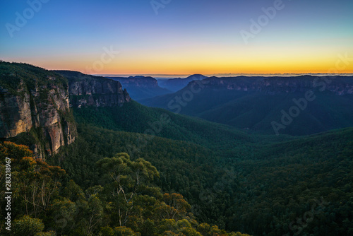 blue hour at govetts leap lookout, blue mountains, australia 29