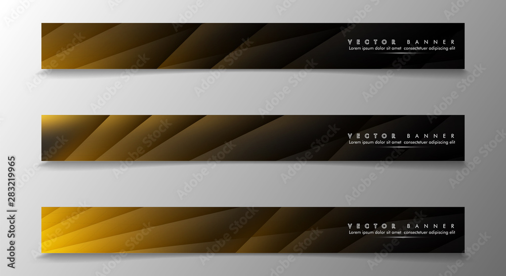 Fototapeta premium Set a banner background for your design. gold color and shadow of the light line. vector graphic design illustration