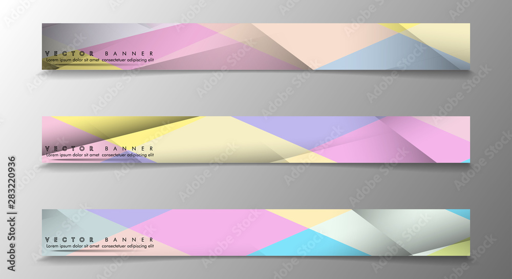 Fototapeta premium Set of Banners with Multicolor Backgrounds. Geometric Abstract Modern Vector Illustration