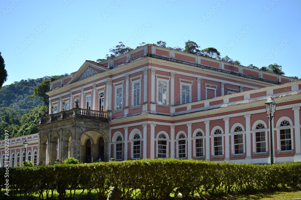 PETROPOLIS, RIO DE JANEIRO, BRAZIL. AUG 08 2019: Imperial museum of Petropolis. Summer residence of brazilian emperor.