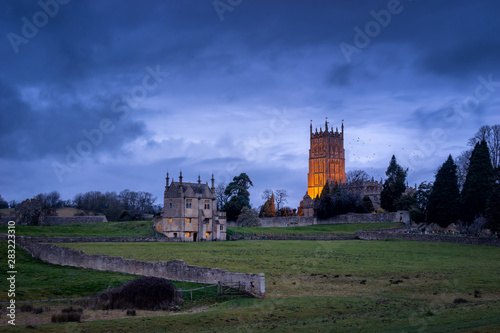 Chipping Campden, cotswolds in Gloucestershire with Church in background
