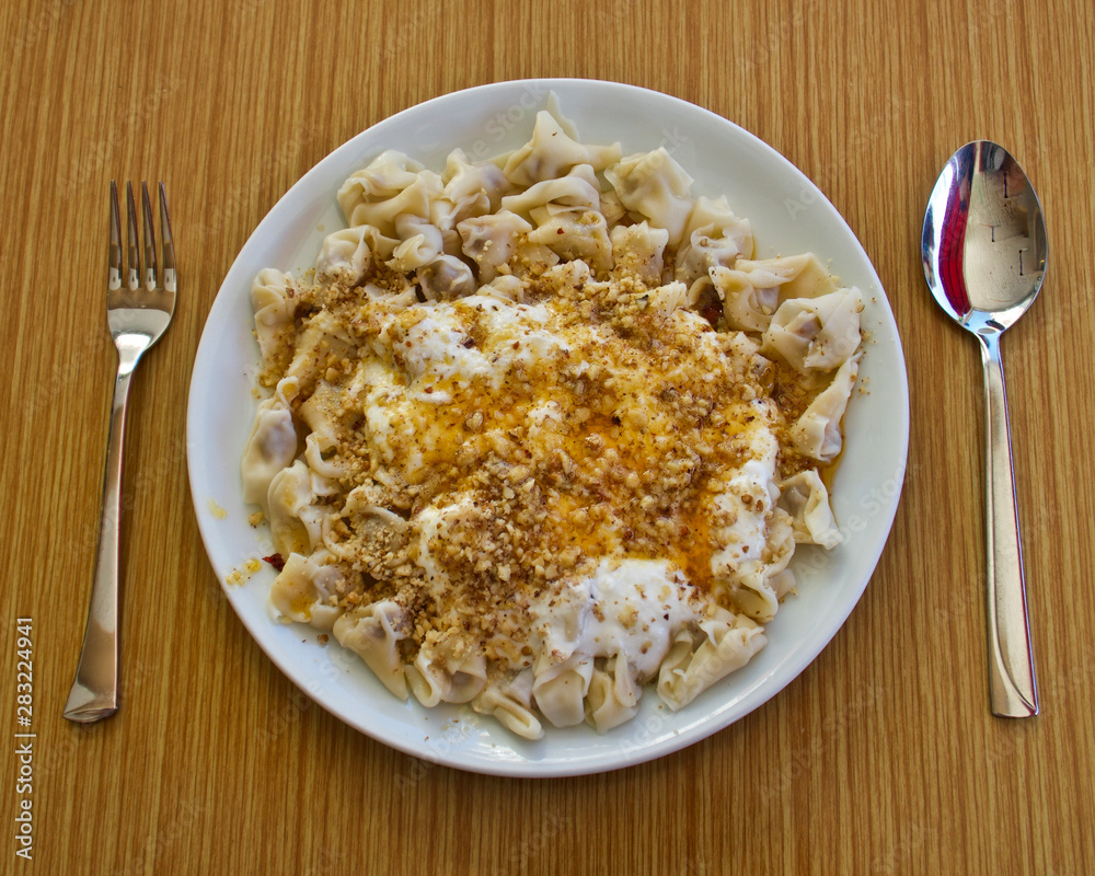 Local taste of Sinop province walnut ravioli Local taste of Sinop province walnut ravioli