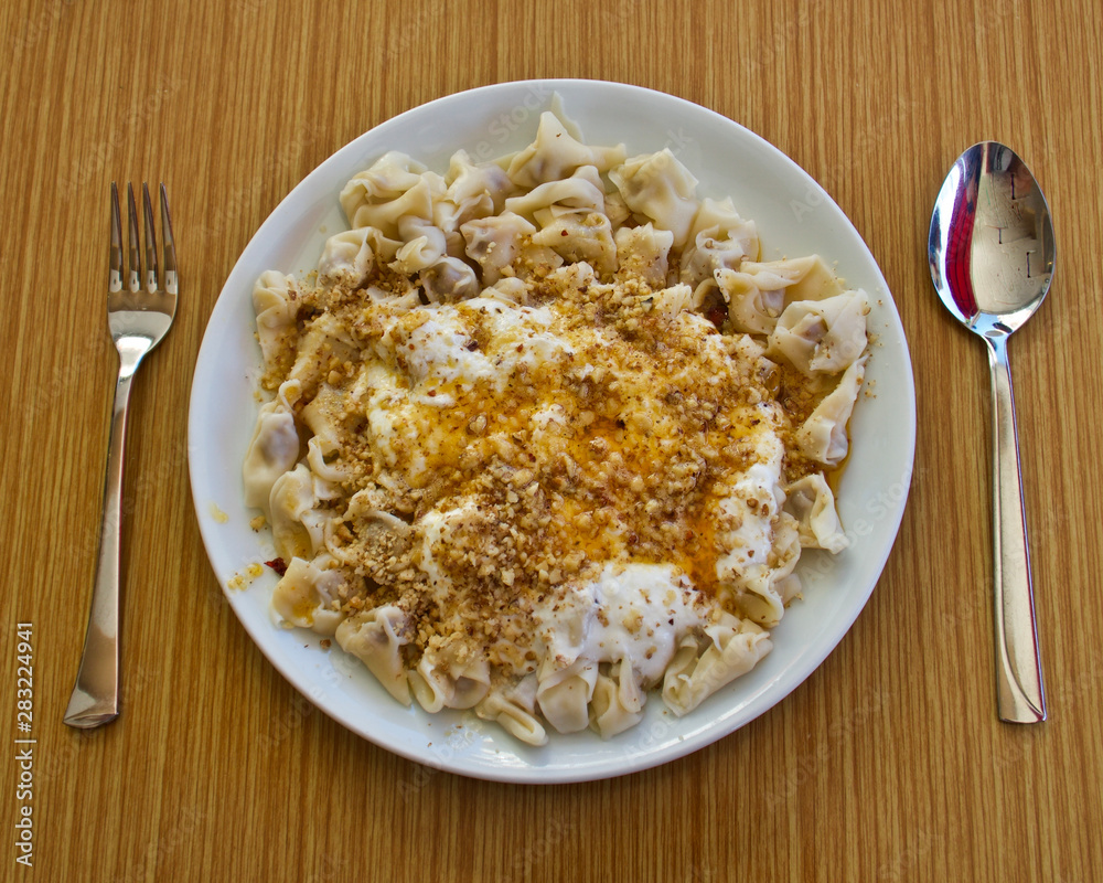 Local taste of Sinop province walnut ravioli