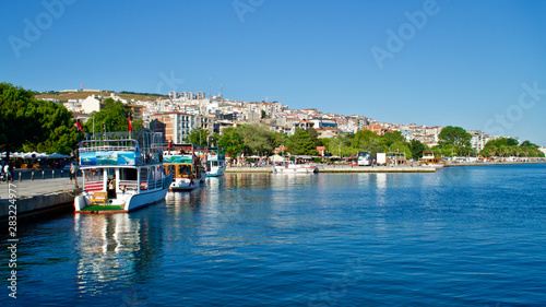 Fishing and sightseeing boats in Sinop harbor photo