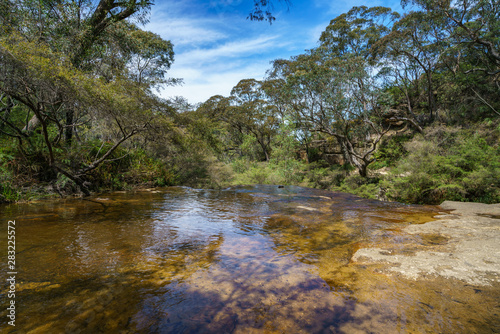 waterfall on weeping rock walking track  blue mountains national park  australia 1