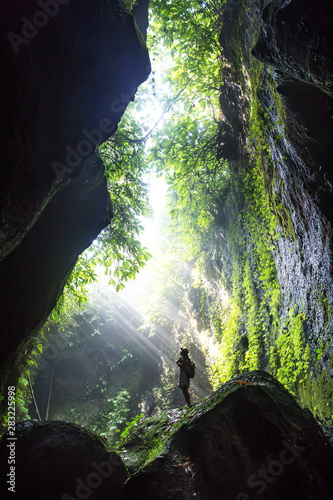 Woman in jungle on Bali, Indonesia 
