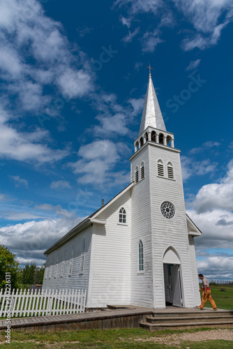 Obraz na plátně The Saint Antoine de Padoue Roman Catholic church at Batoche, Saskatchewan
