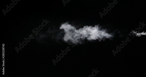White smoke cloud isolated on black background