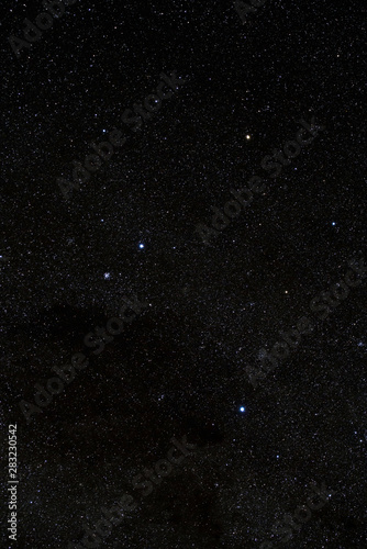 Fototapeta Naklejka Na Ścianę i Meble -  Cloudless starlit night sky with Southern Cross and bright stars as panorama view for wallpaper and copy space