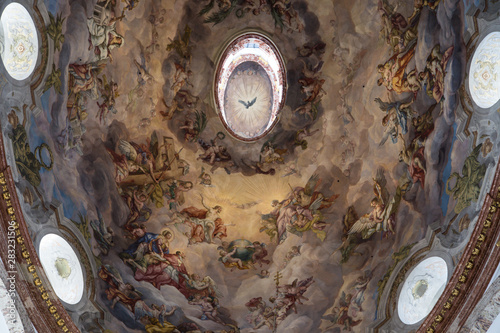 Karlskirche aka Charles church in Vienna Austria interior.