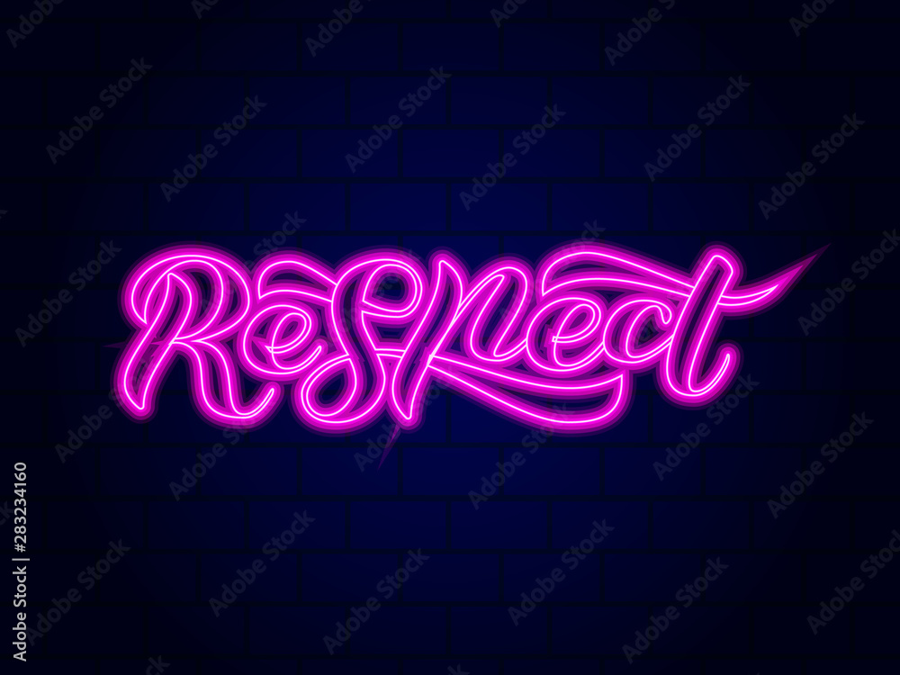 Respect brush lettering. Vector illustration for clothing or banner