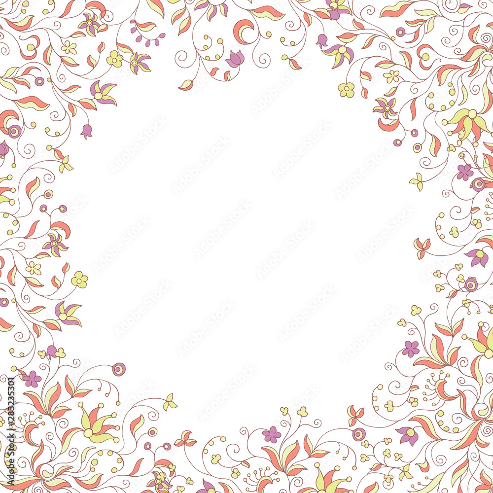 floral frame soft colors