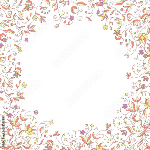 floral frame soft colors