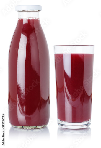 Wallpaper Mural Berry smoothie fruit juice drink wild berries in a bottle and glass isolated on white Torontodigital.ca