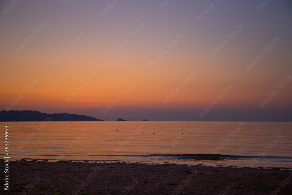 sunset on beach sunset on beach