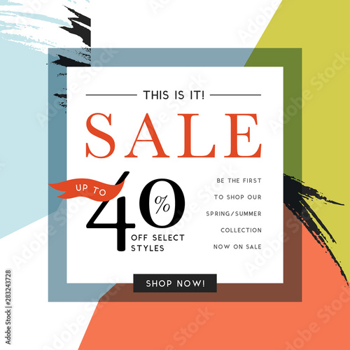 Sale sign design in contemporary style.