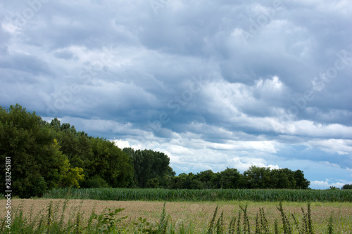 Threatening skies over the hills