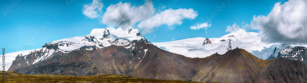 Amazing view of  volcanic mountains around Skaftafellsjokull glacier.