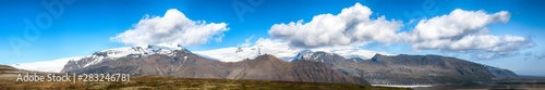 Amazing view of volcanic mountains around Skaftafellsjokull glacier.
