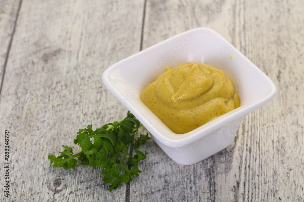 Mustard sauce in the bowl Mustard sauce in the bowl
