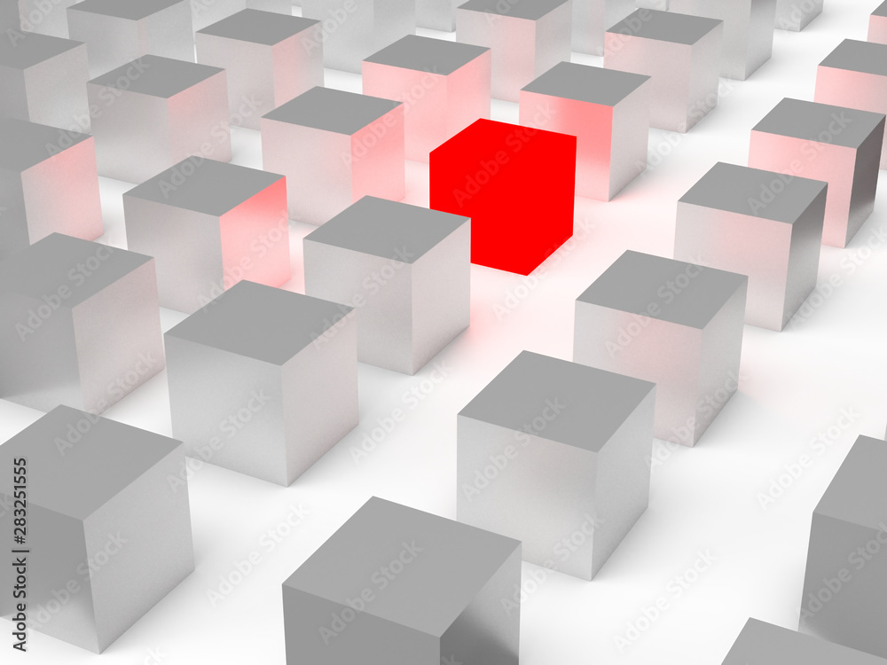 standing out from the crowd. 3D rendering standing out from the crowd. 3D rendering