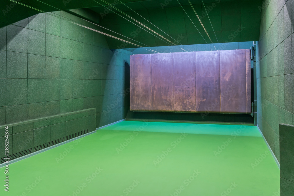 Indoor shooting range. New shooting gallery. Stock Photo Adobe Stock