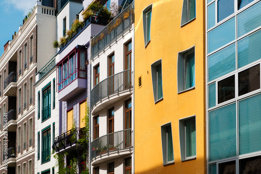 Colorful building facades - real estate 