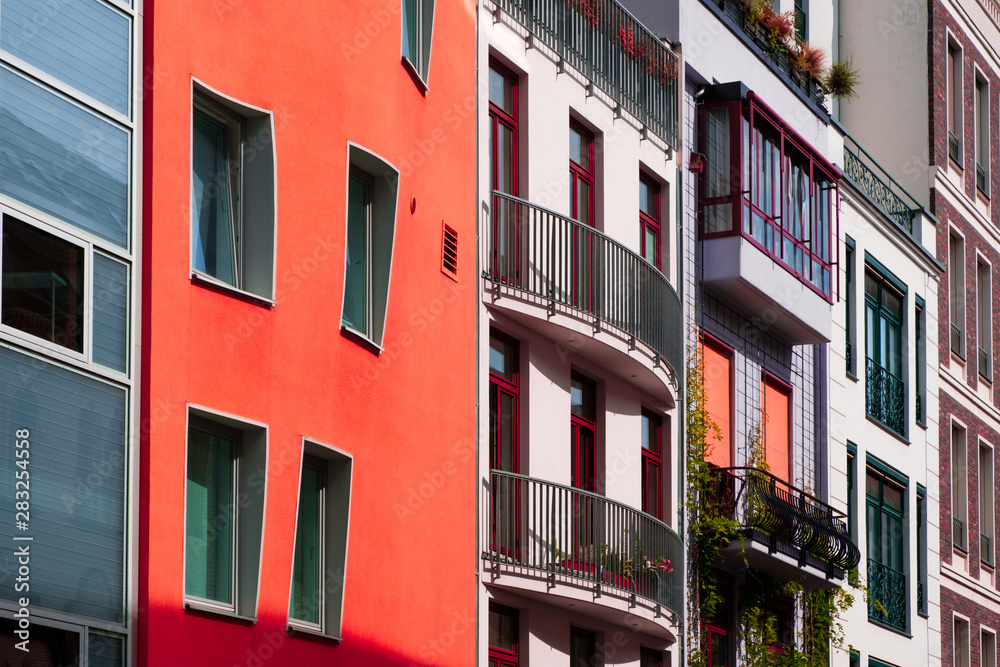 Colorful building facades - real estate concept