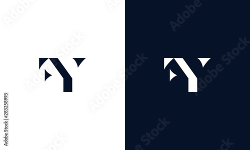 Abstract letter FY logo. This logo icon incorporate with abstract shape in the creative way.